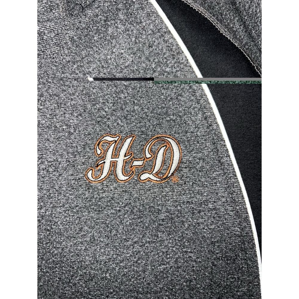 Harley-Davidson Women’s XL Full Zip Hoodie Gray Orange Trim Embroidered Y2K - Picture 3 of 13